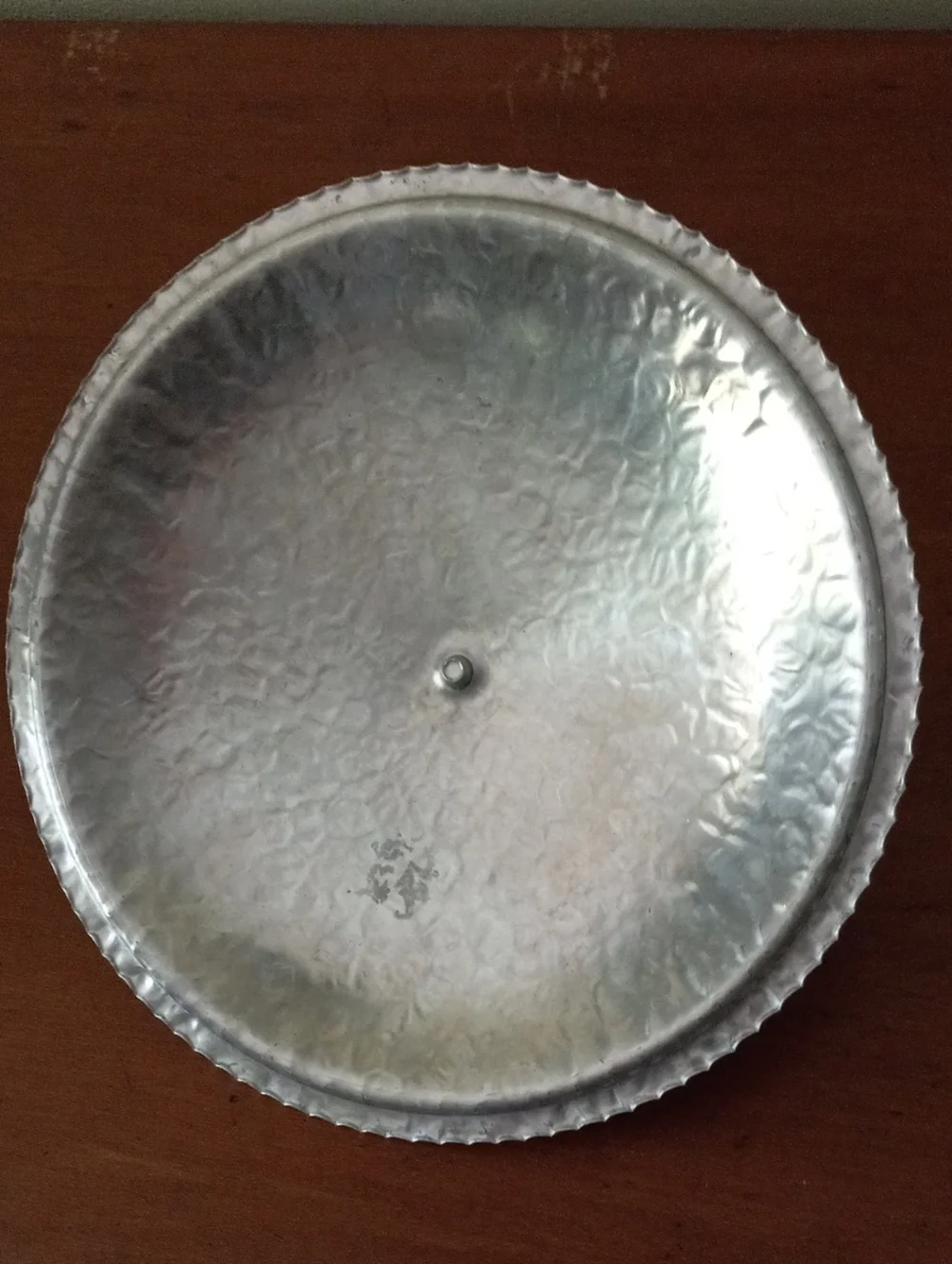 Vintage Rodney Kent Floral Hammered Aluminum Serving Chaffing Dish with Lid